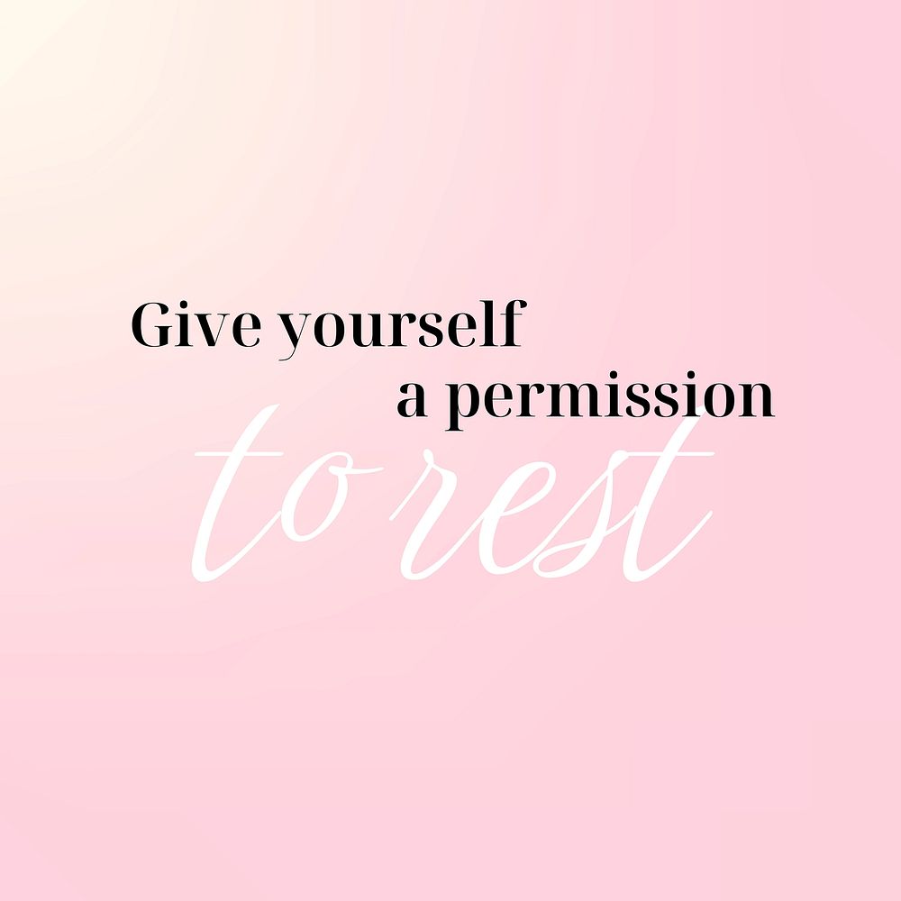 Self love quote Instagram post template, aesthetic pink design vector