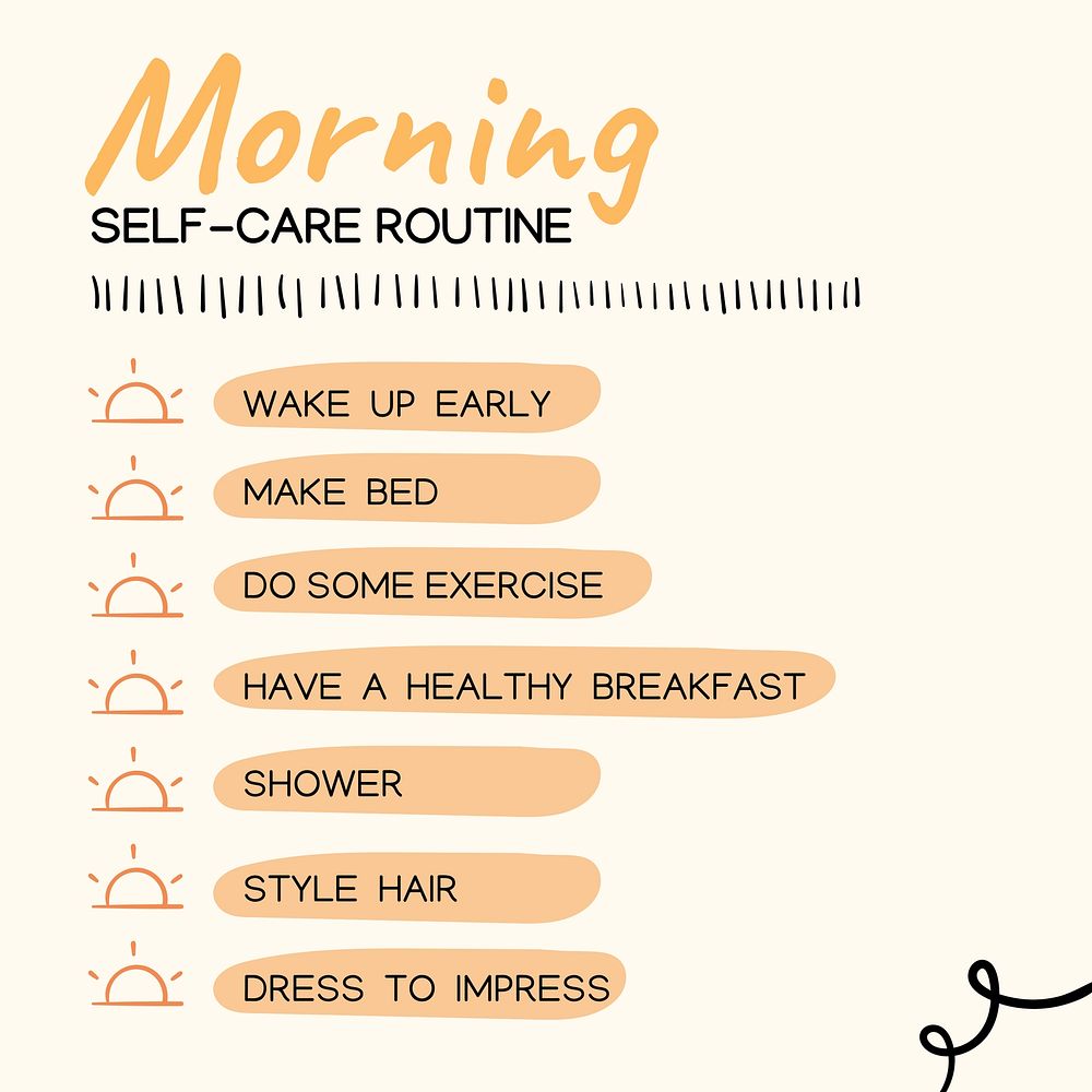 Morning checklist Instagram ad template, inspirational self love design vector