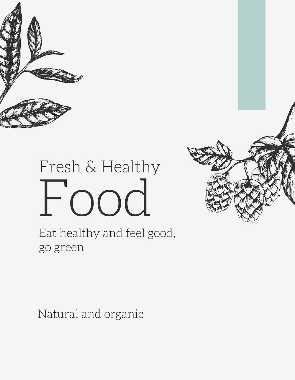 Healthy food flyer template, editable design psd