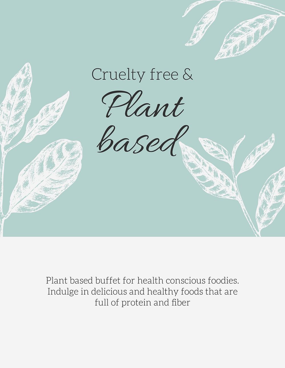 Plant based poster template, food design, small business ad vector