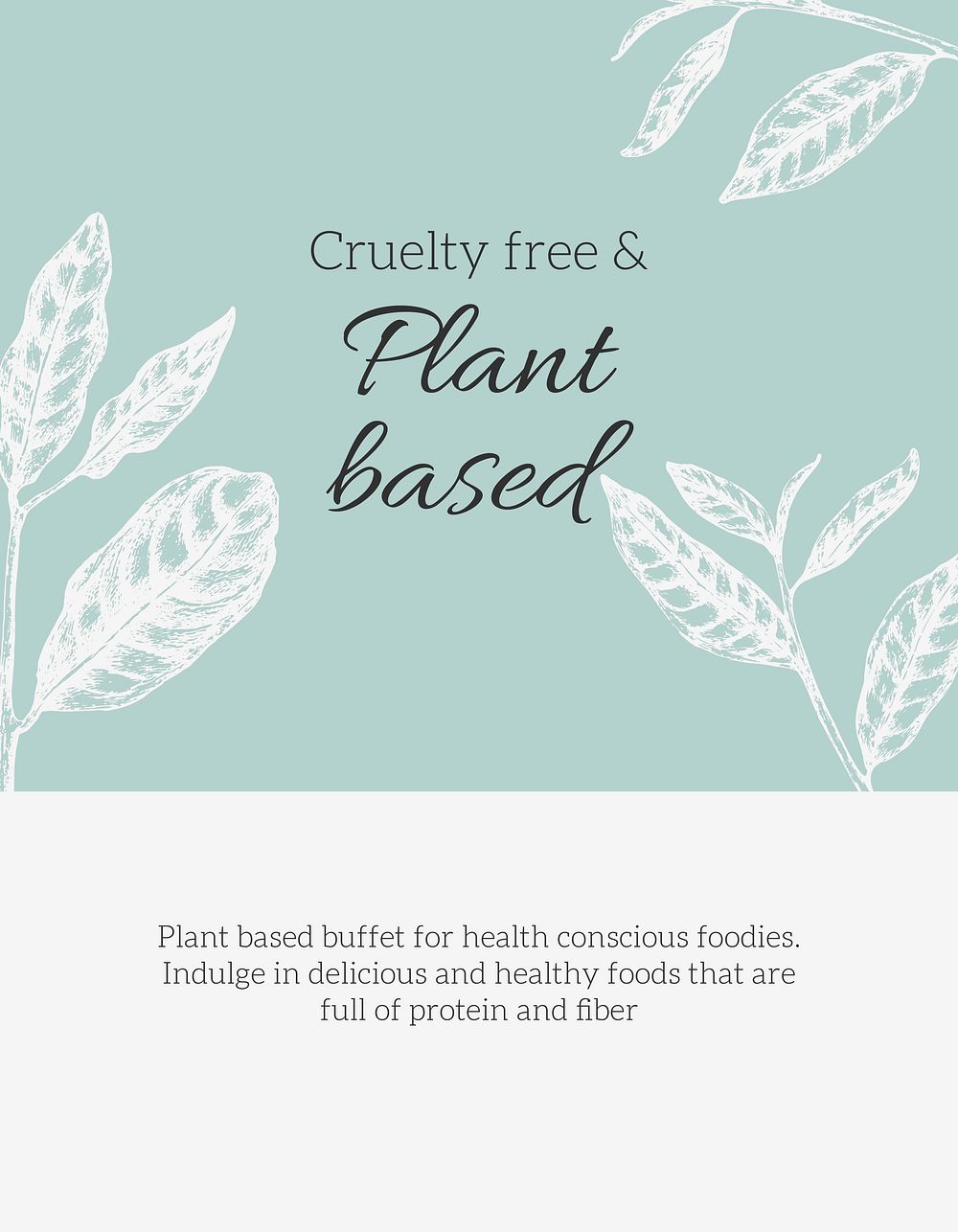 Plant based flyer template, healthy lifestyle design psd 