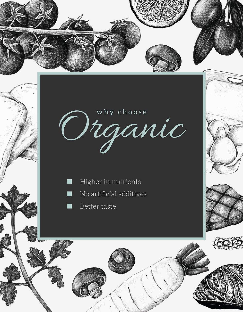Organic food flyer template, healthy lifestyle design psd 