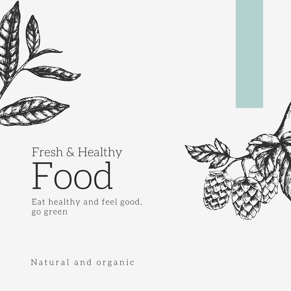 Fresh food Instagram ad template, editable design vector