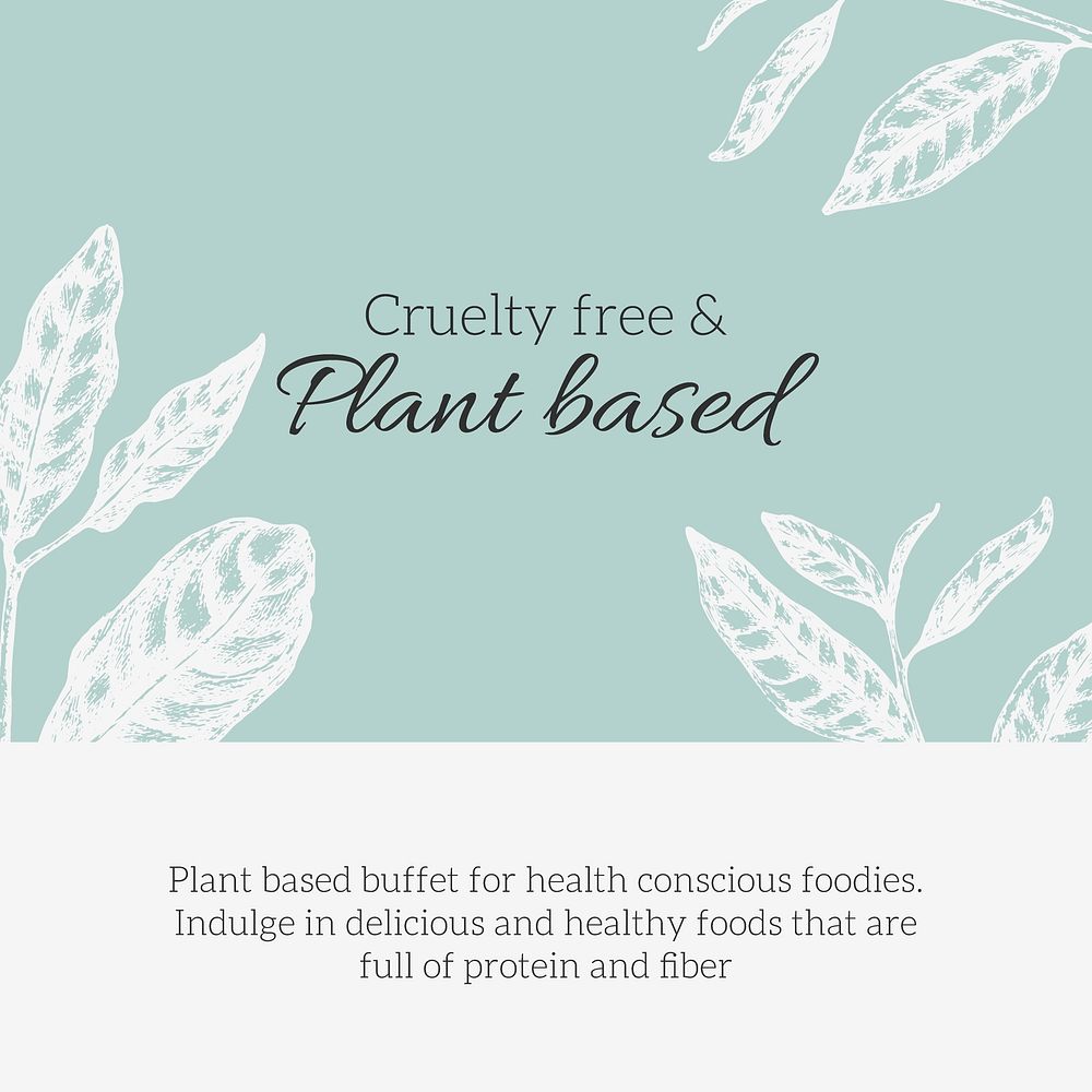 Plant based Instagram ad template, small business vector