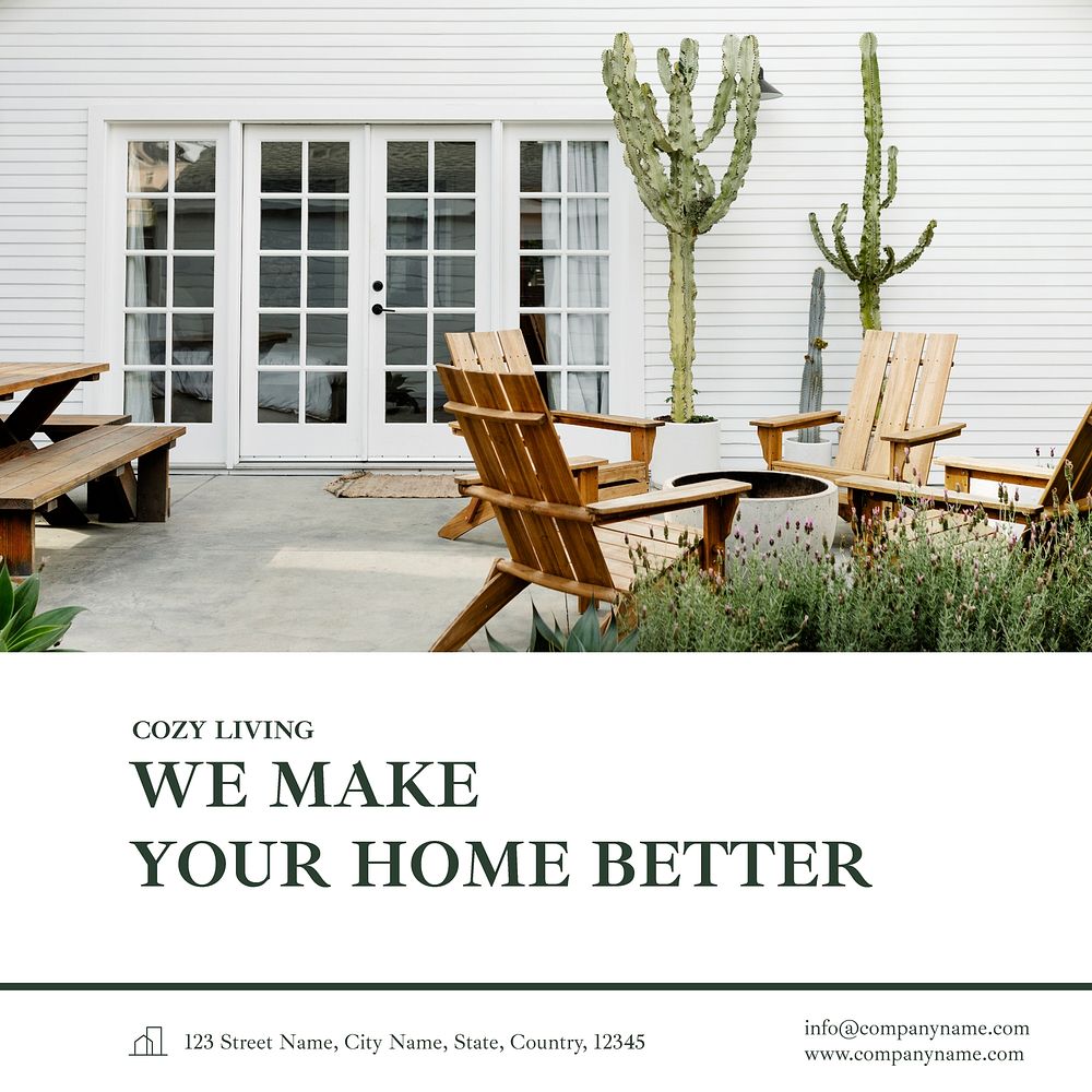 Furniture Instagram ad template, editable design vector