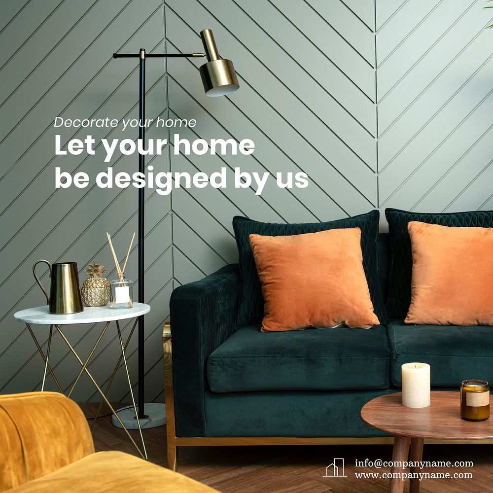 Furniture Facebook post template, editable design vector