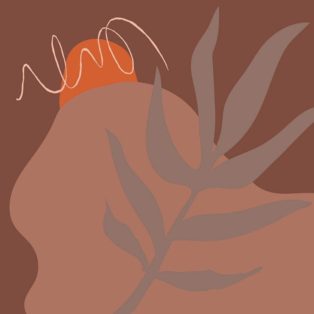 Leaf Memphis background, brown aesthetic design vector