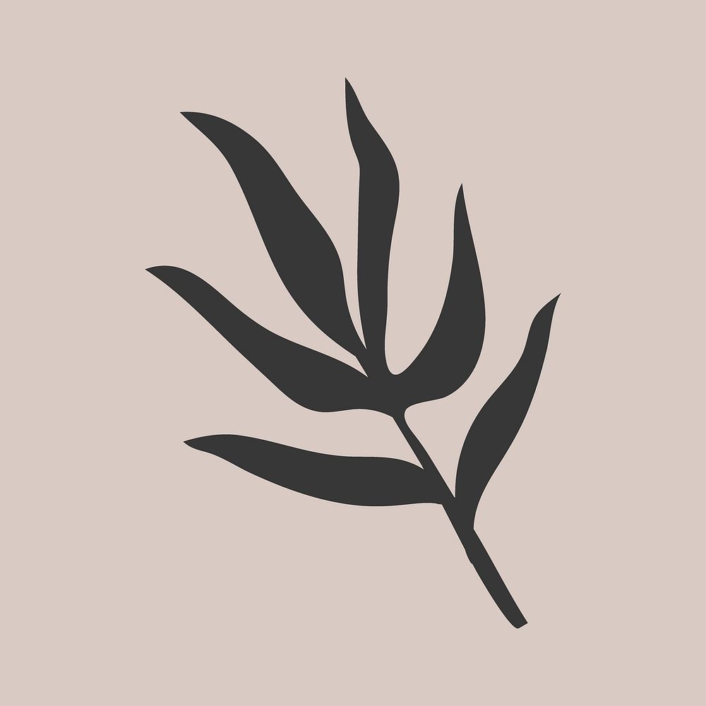 Leaf clipart, minimal design vector