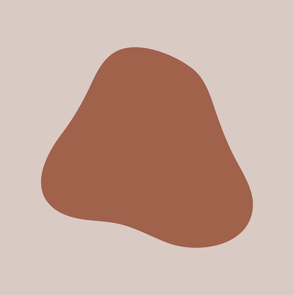 Brown aesthetic abstract shape clipart, minimal design vector