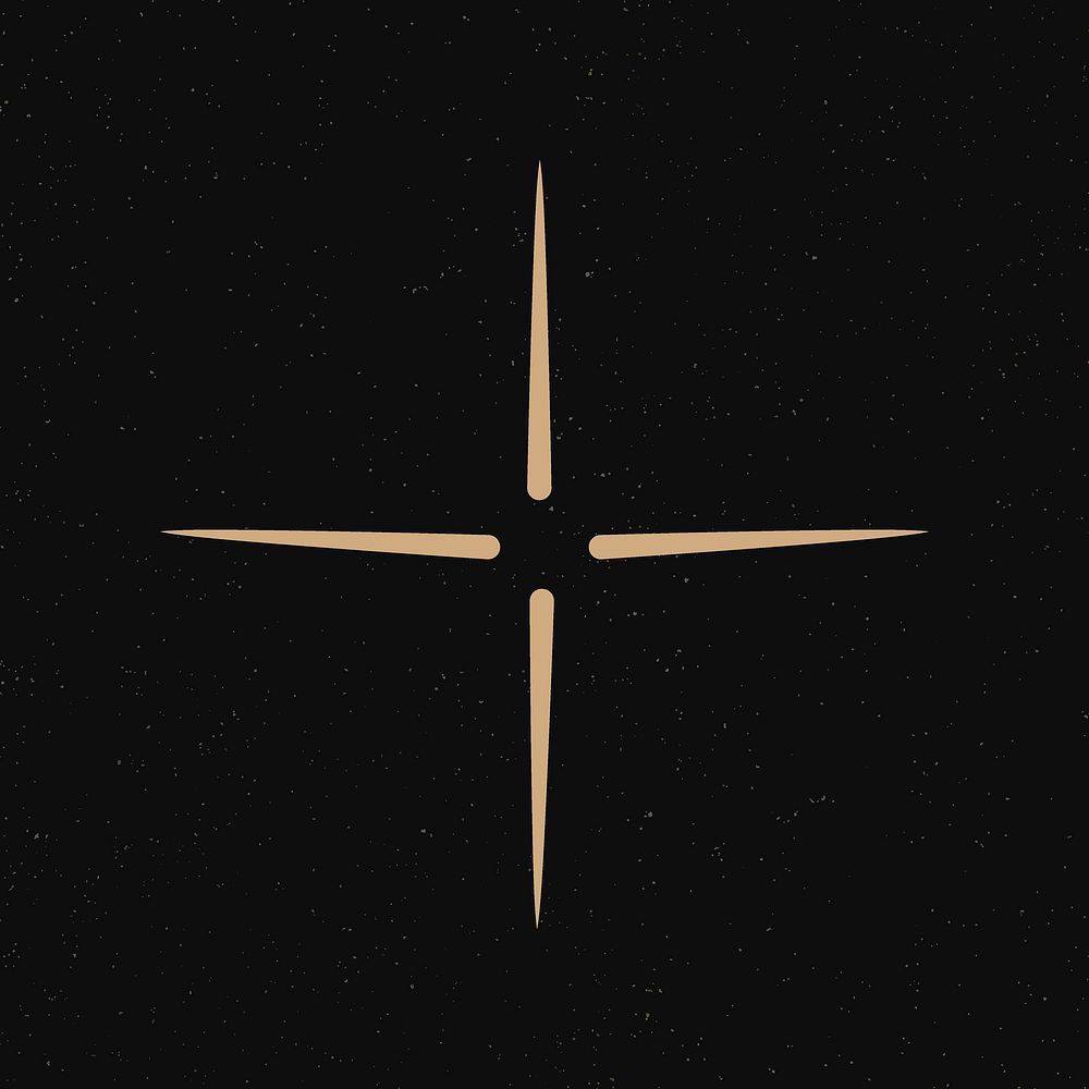 Star clipart, aesthetic design on black vector