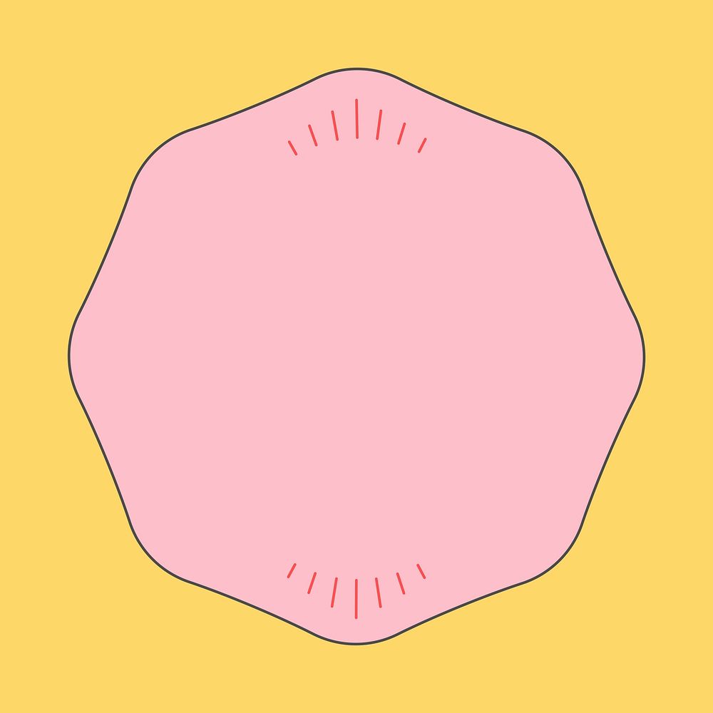 Circle badge clipart, cute design vector
