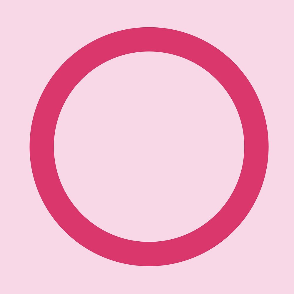 Circle clipart, cute pink design vector