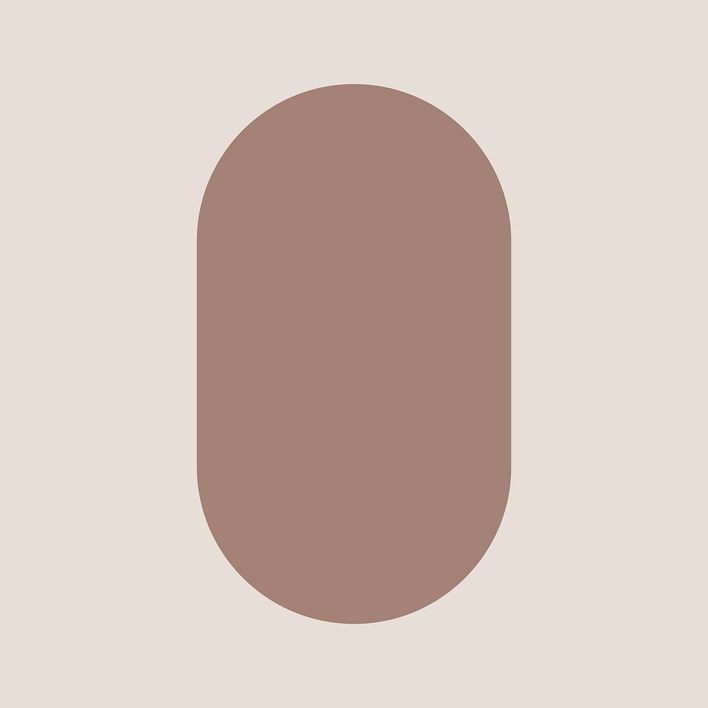 Brown pill shape clipart, simple design vector