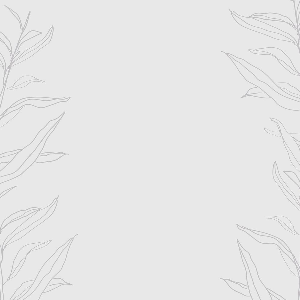 Leaf doodle border frame, simple design vector