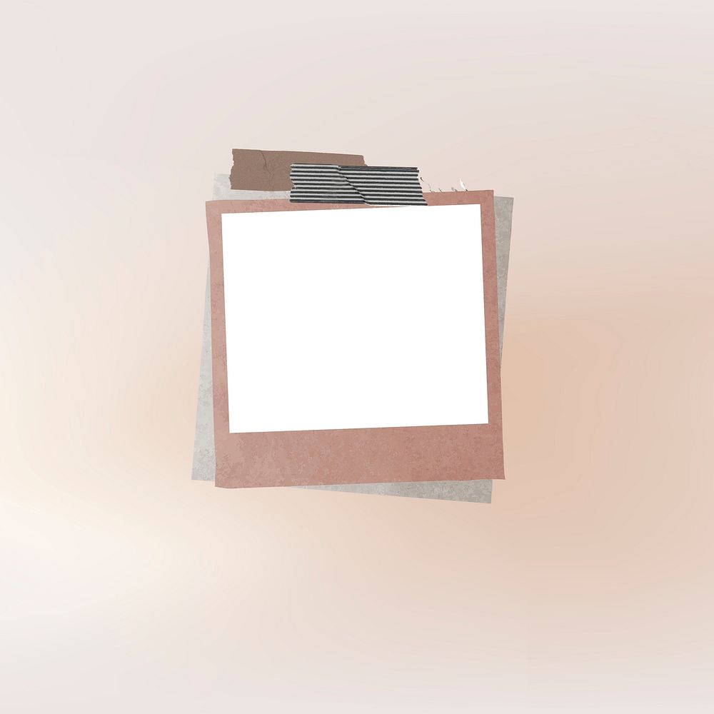 Instant photo frame, minimal design vector