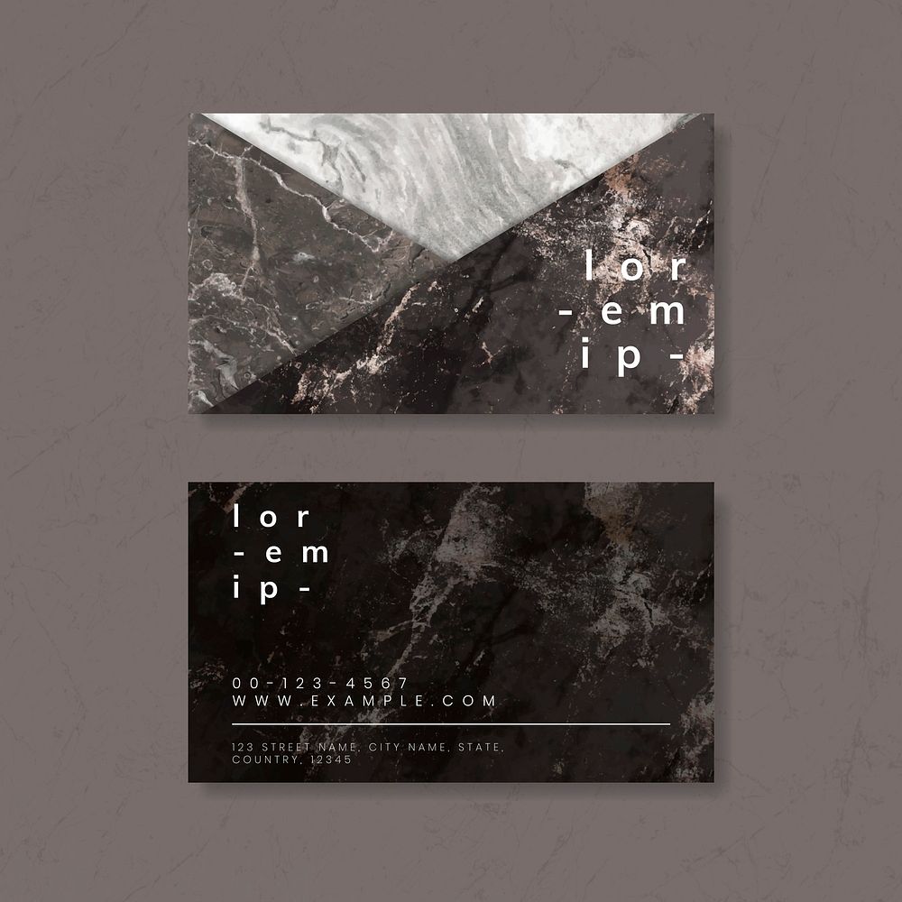 Marble texture business card vector