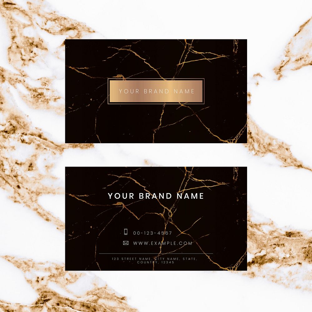 Black golden business card vector