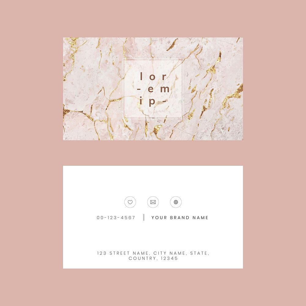 Business card template vector feminine style set