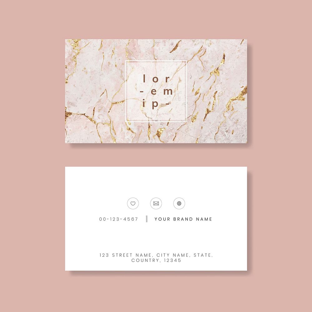 Marble textured business card vector