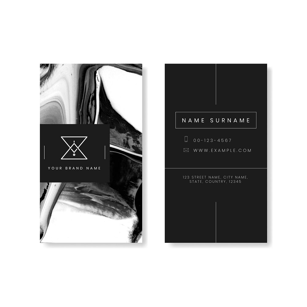 Black business card design vector