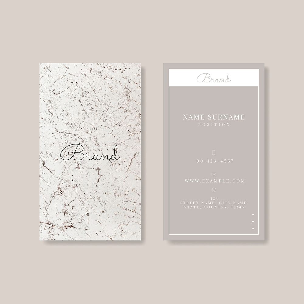 Gray marble business card vector