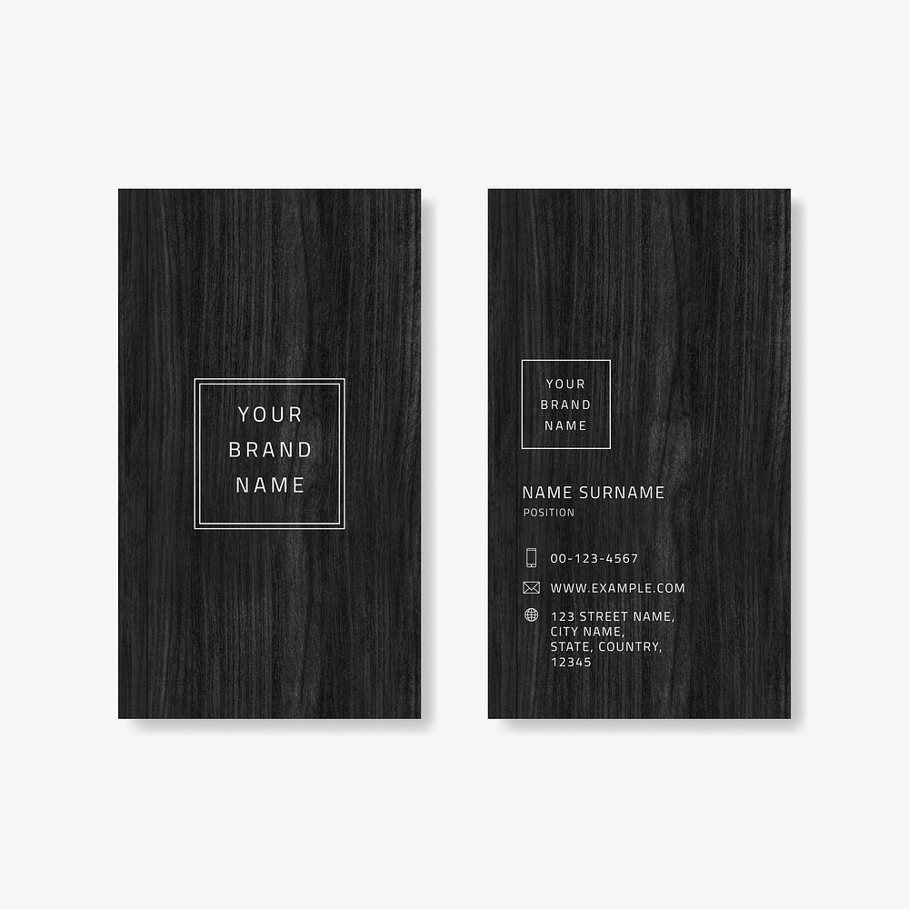 Black wooden business card vector