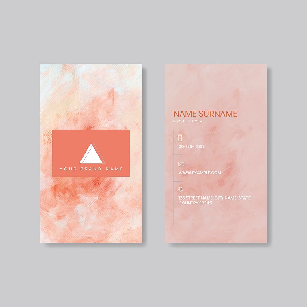 Pink business card design vector