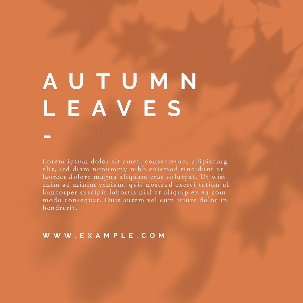 Autumn color tone social media blog template vector