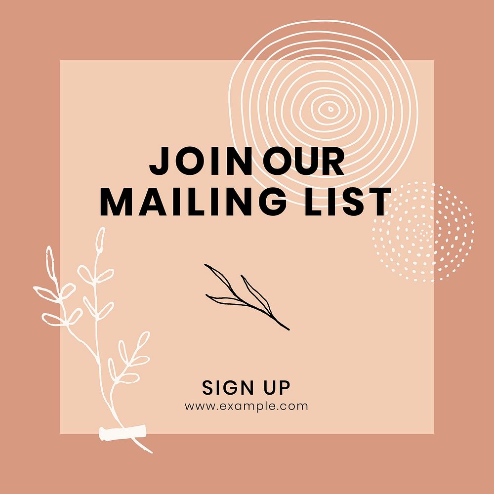 Join our mailing list sign up poster vector