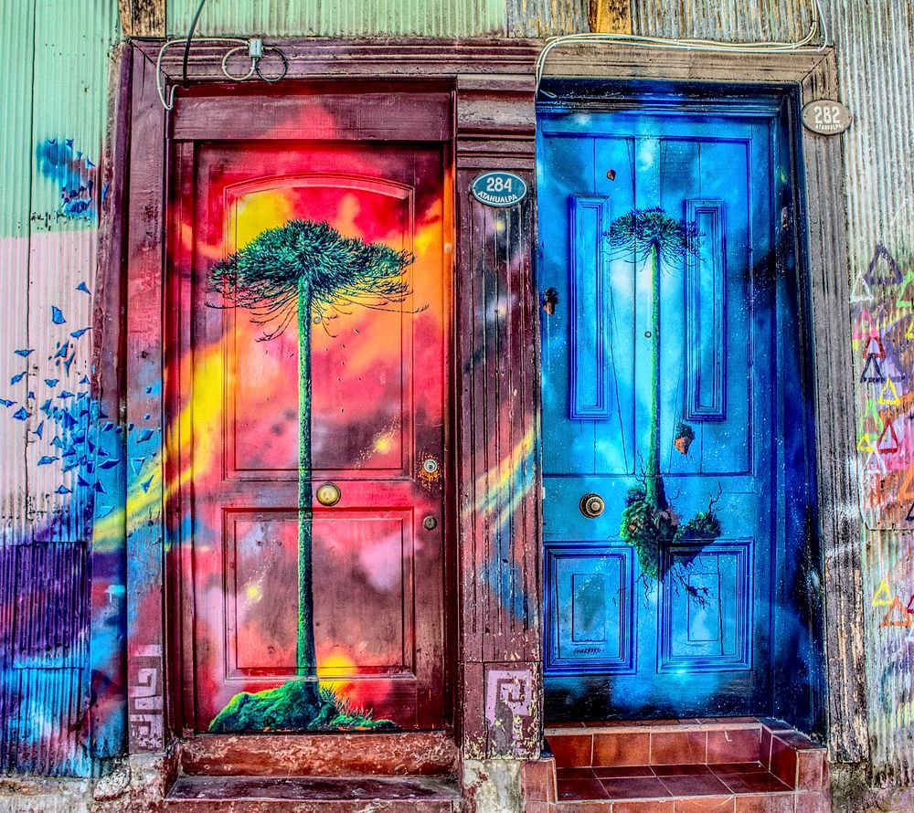 Behind Doors, Valpara&iacute;so&rsquo;s hills, Chile-26 April 2017. Original public domain image from Wikimedia Commons