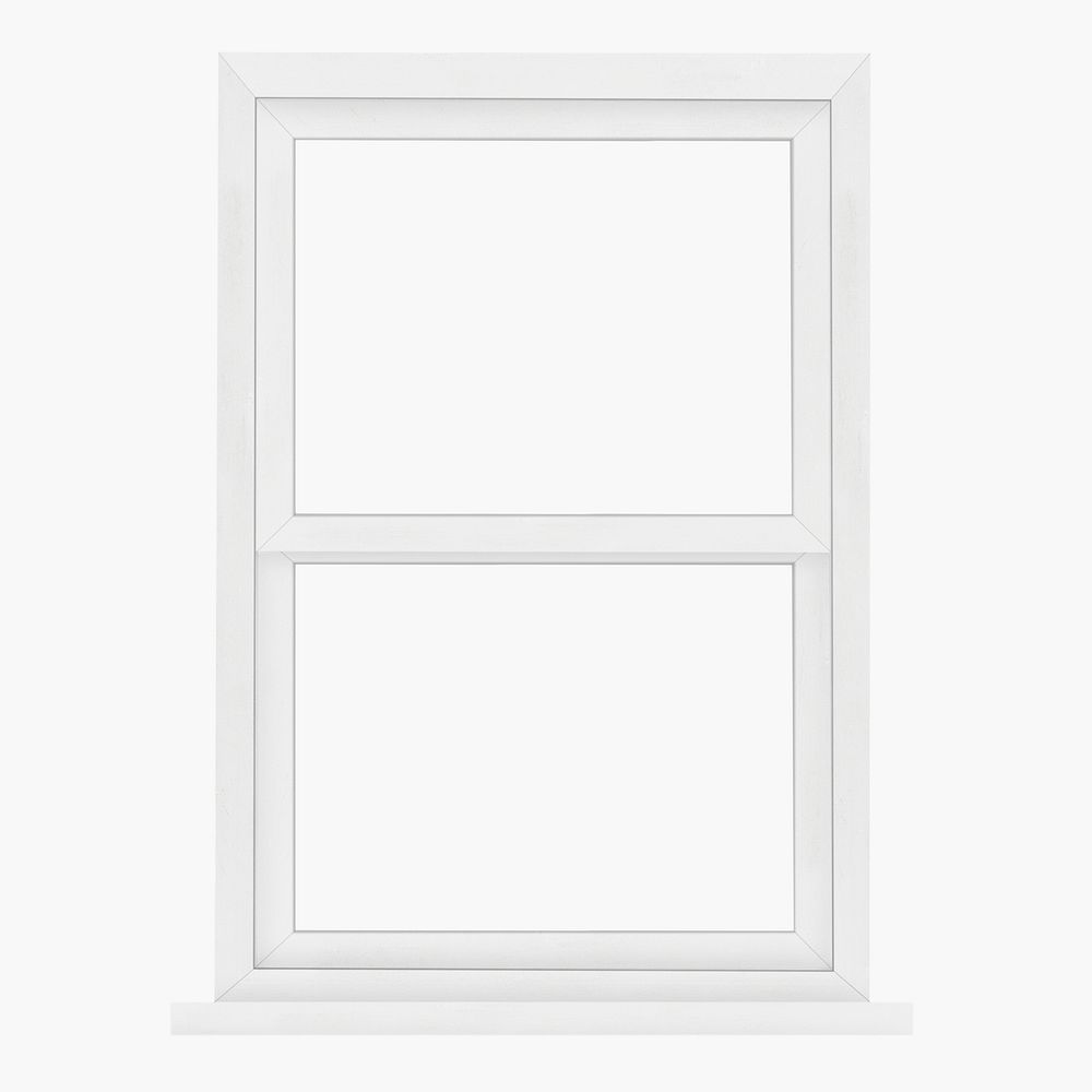 White sash window, home exterior illustration psd