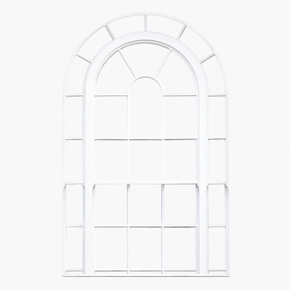 White arched glass window, home decoration