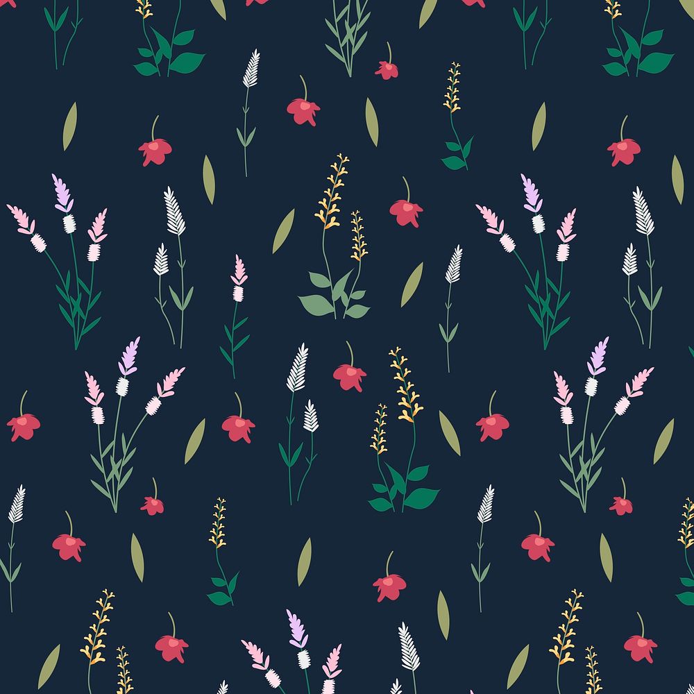 Wild flower seamless pattern vector