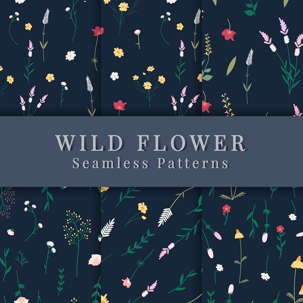 Wild flower seamless pattern vector