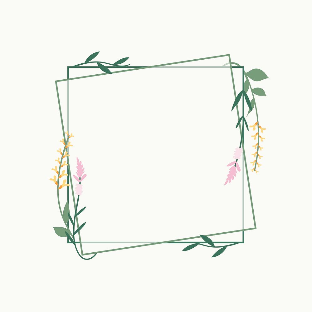 Frame decorated with flowers vector