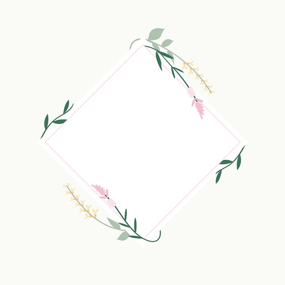 Wildflower frame psd decorated with small flowers