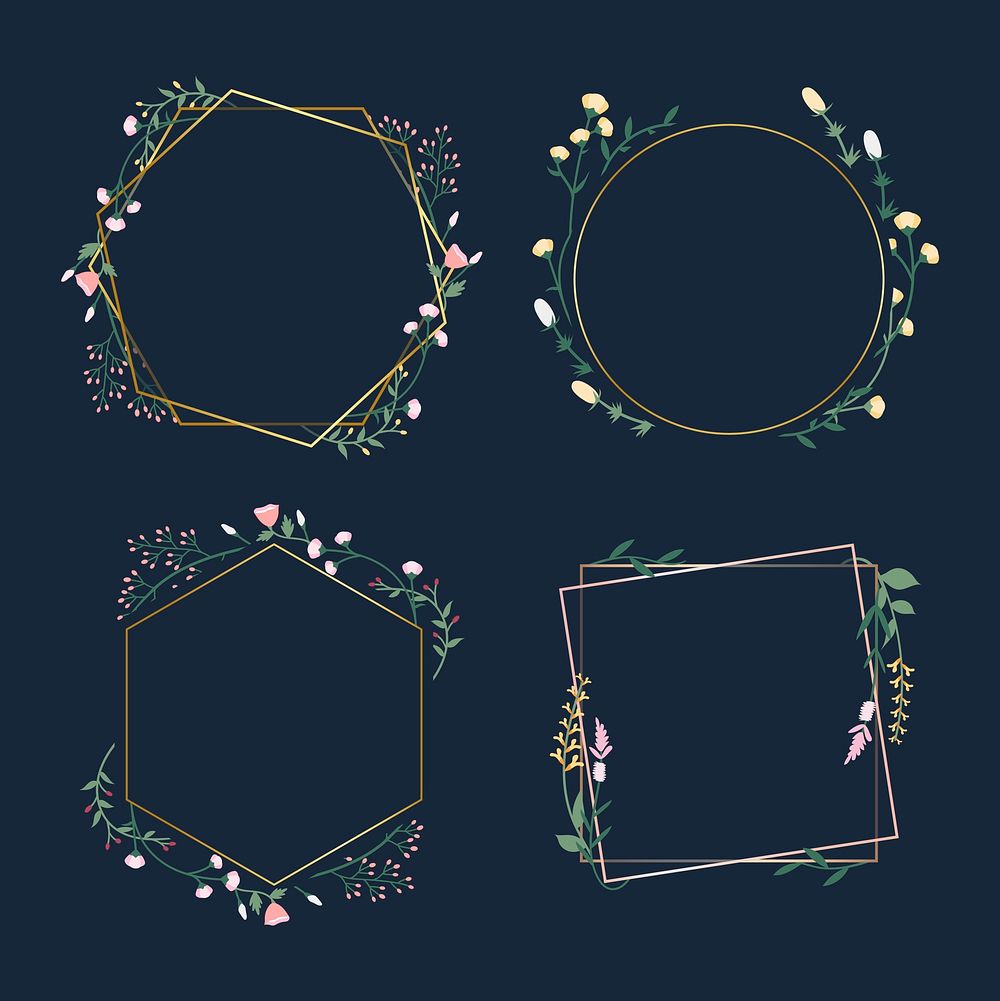 Set of floral frame vectors
