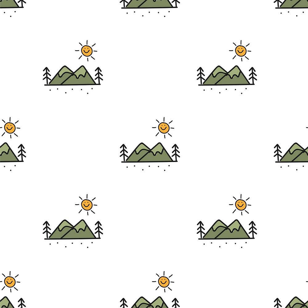 Illustration drawing style of camping icons background