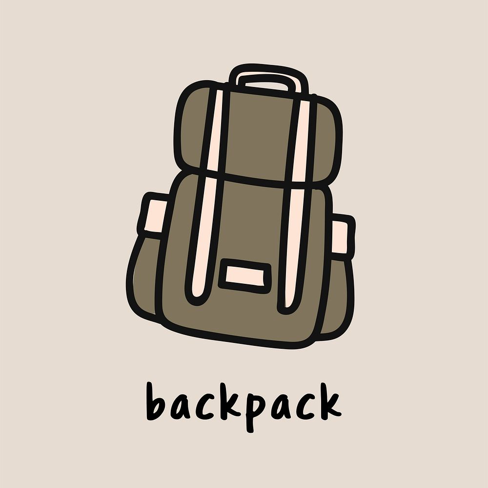 School bag. Backpack pixel art icon. Isolated on white background vector  illustration. Design for stickers, app and logo. Stock Vector