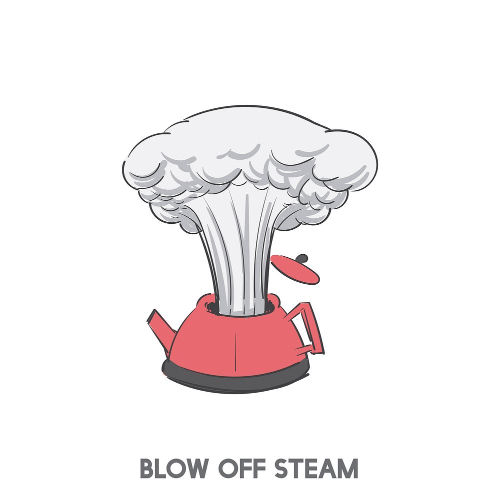 Blow off steam idiom vector