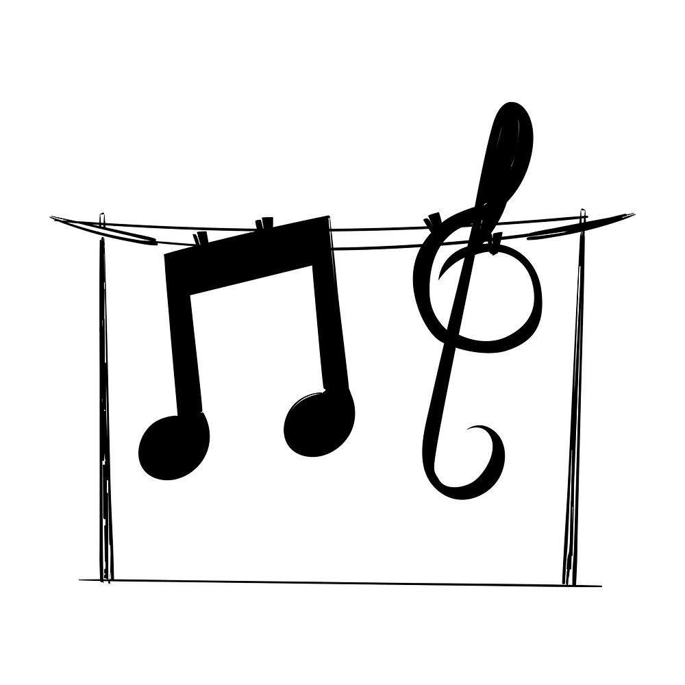 Hand drawing illustration of music entertainment concept