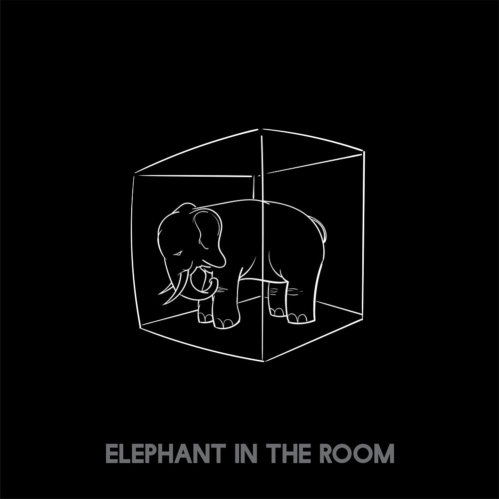 Elephant in the room idiom vector