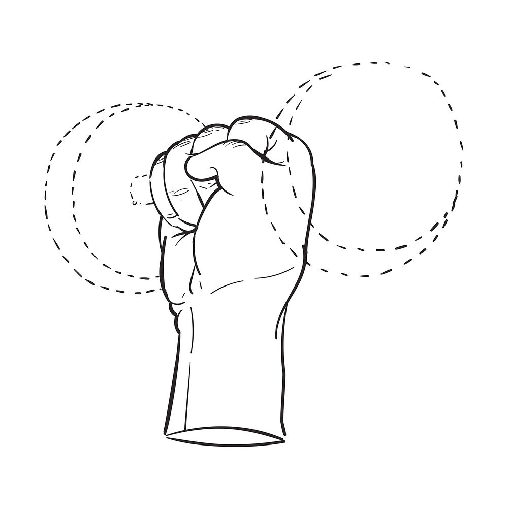 Hand drawing illustration of power strength concept