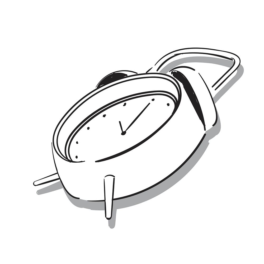 llustration drawing of alarm clock