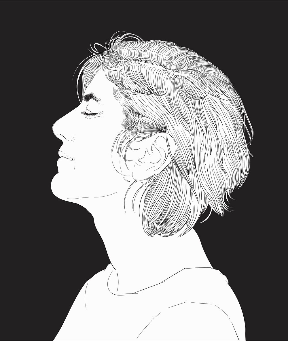 Hand drawing illustration human face | Free Photo Illustration - rawpixel