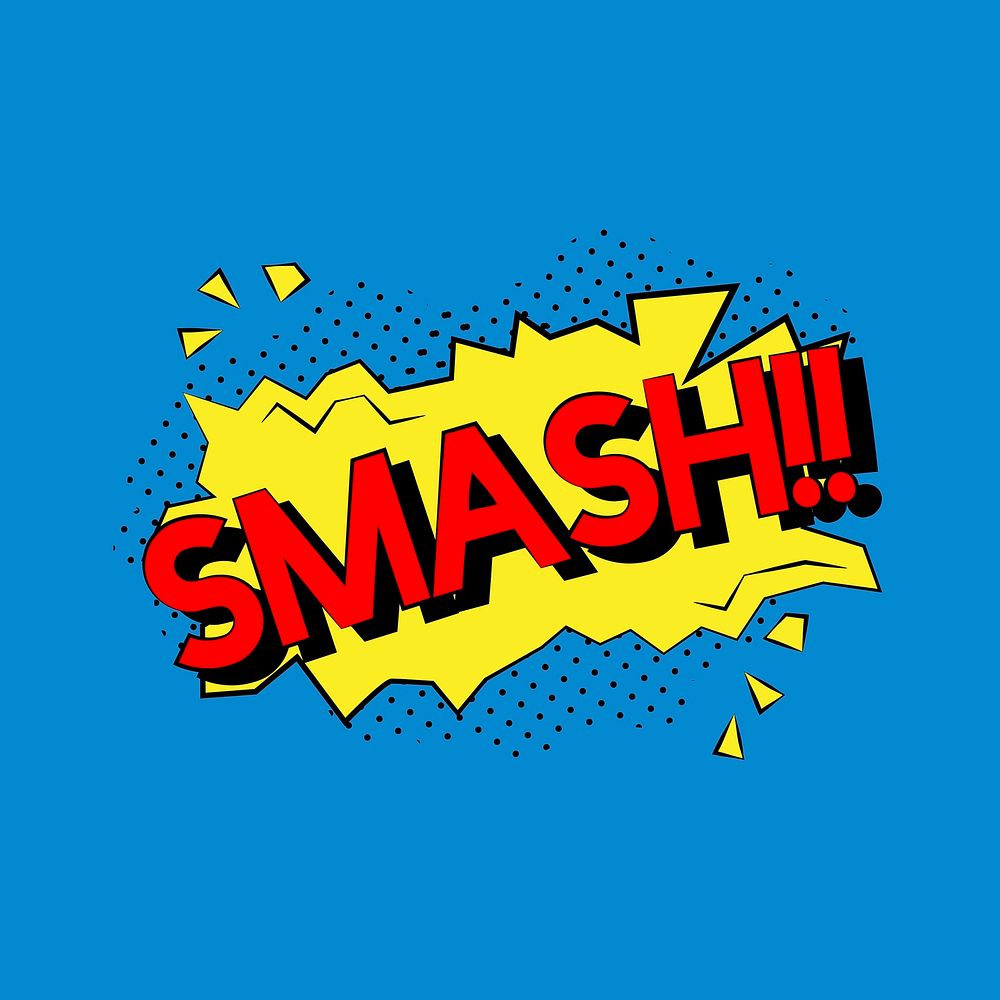 Comic style illustration of the word smash
