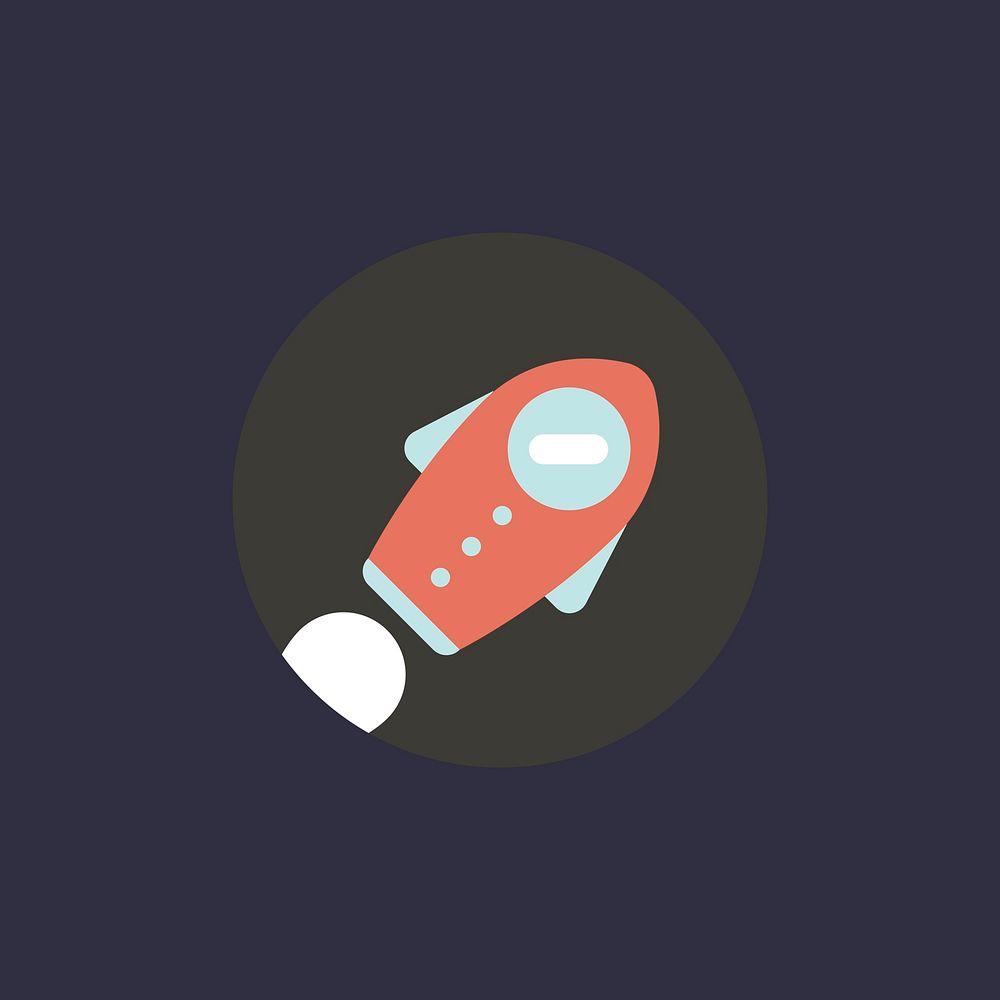 Vector of startup space ship icon