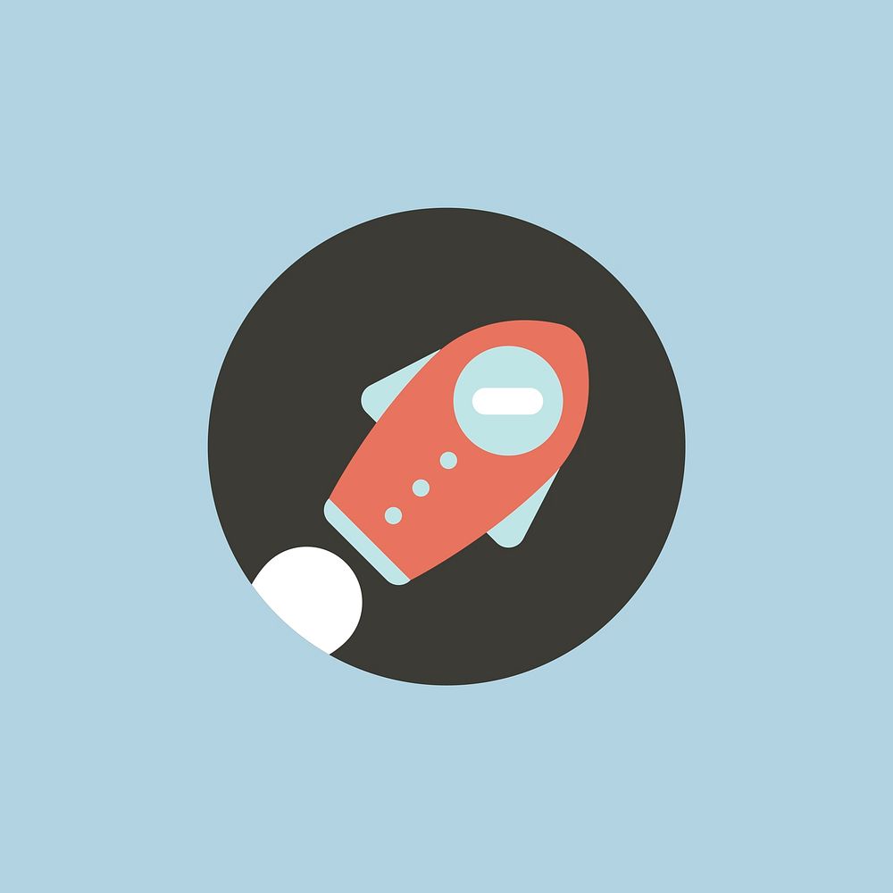 Vector of startup space ship icon