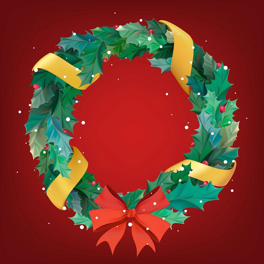 Illustration of Christmas wreath icon