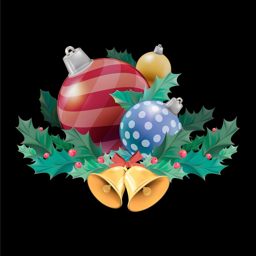 Illustration set of Christmas decoration items